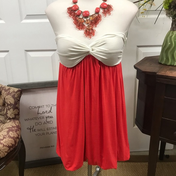 21 Strapless Orange/White M - Picture 1 of 5